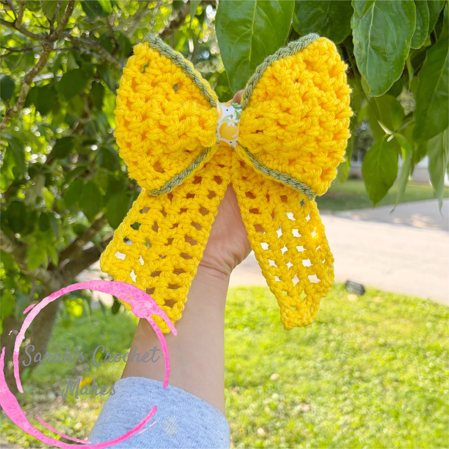 Lemon Mesh 6" Bow (ON CLIP)