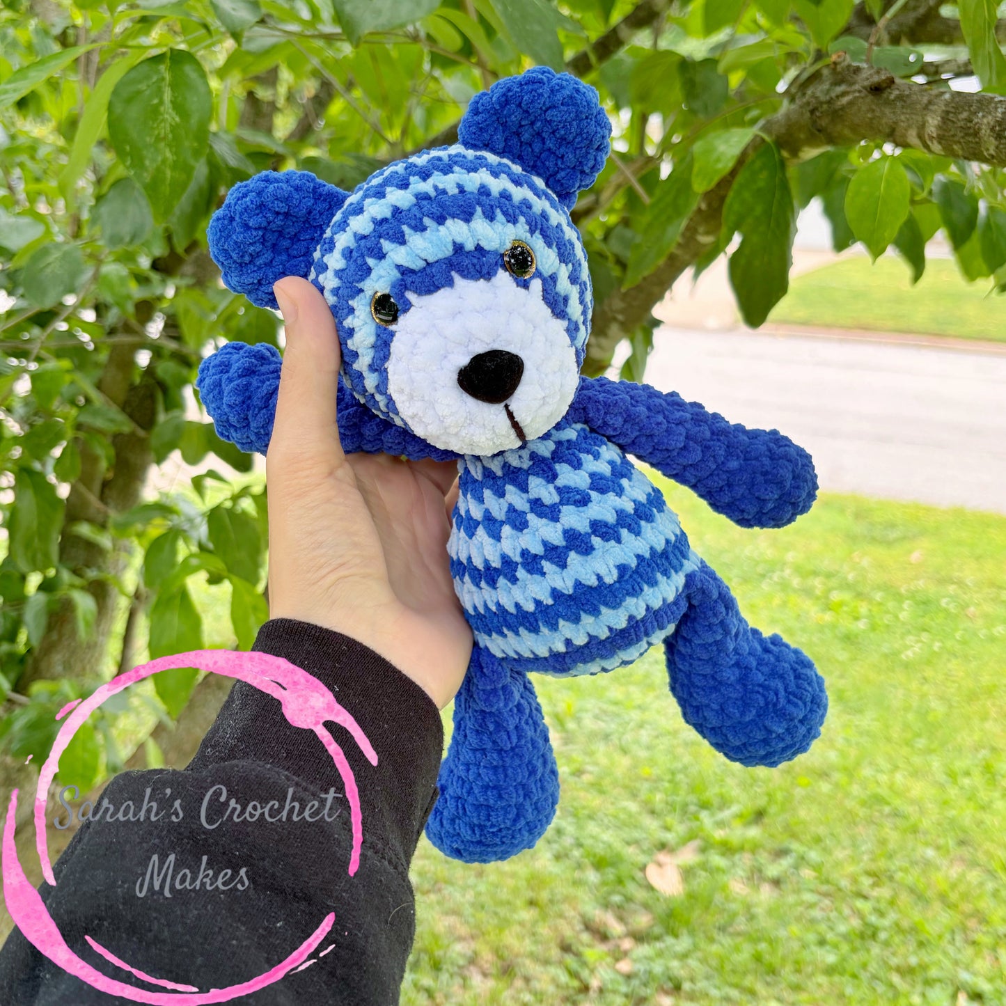 Blue Striped Teddy Bear Plushie