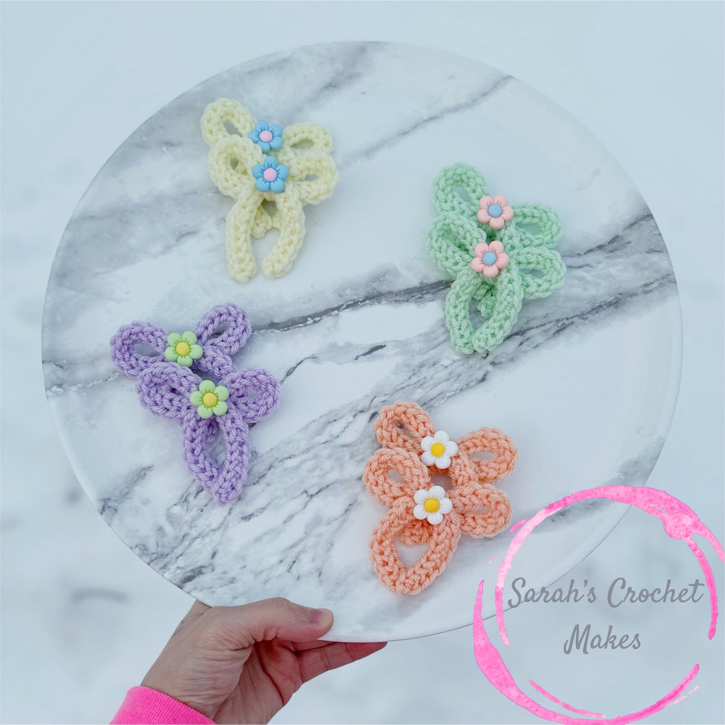 Pastel Handtied Flower Bows, ON CLIPS