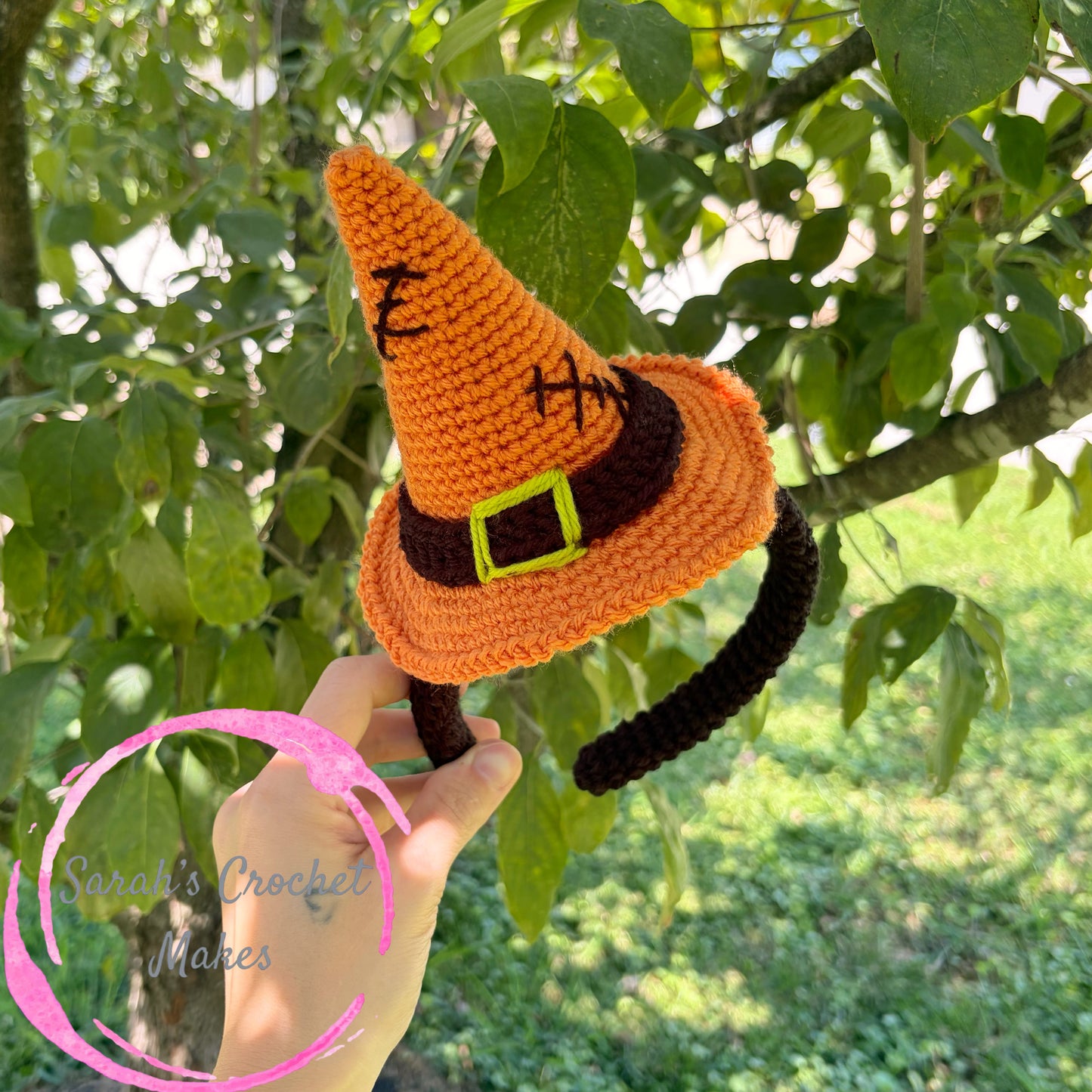 Orange Witch Hat Headband (Fits 3+ through Adult)