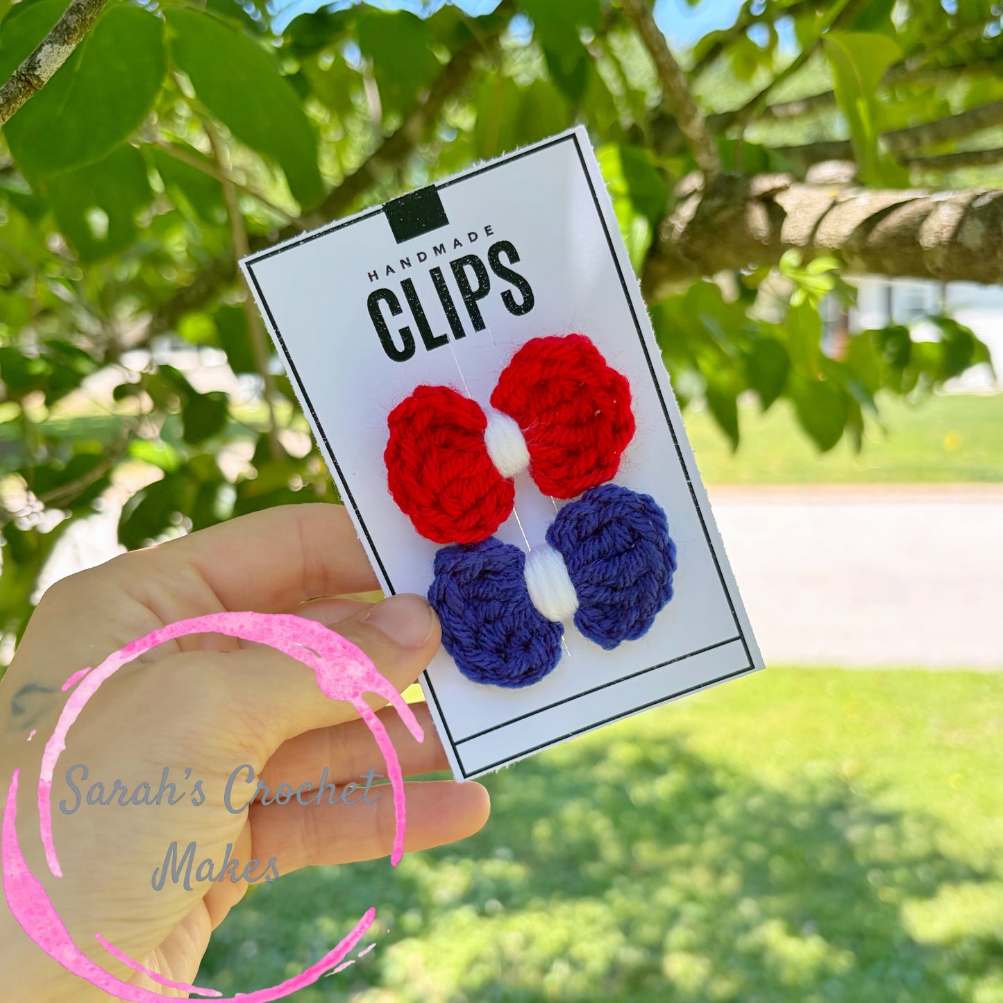 RWB 2" Mini Bows (on clips)