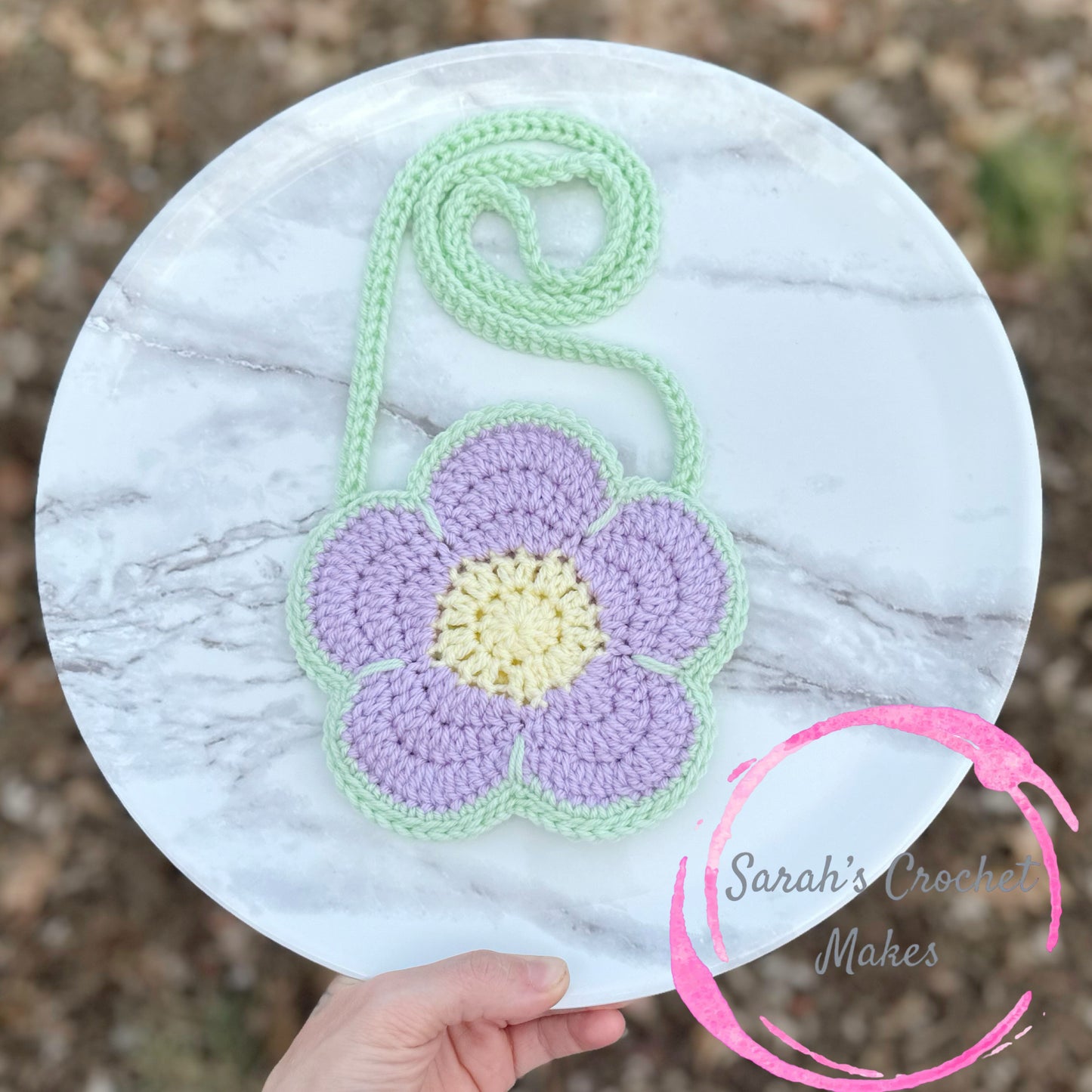 Purple/Mint/Lemon Flower Purse