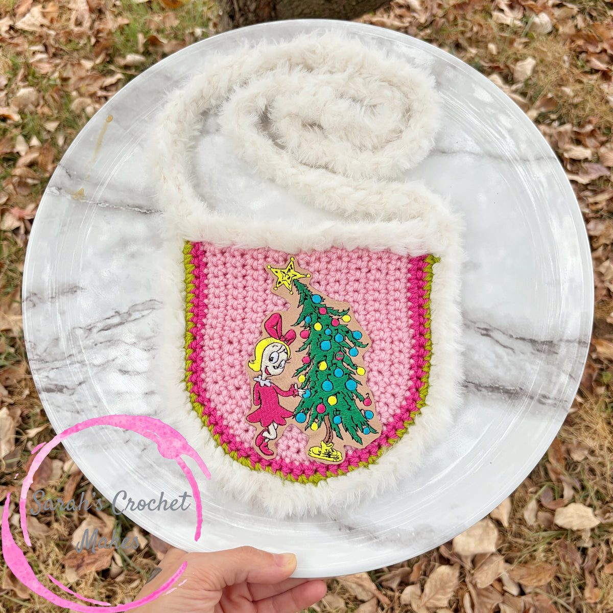 Girl w/ Christmas Tree Fuzzy Purse
