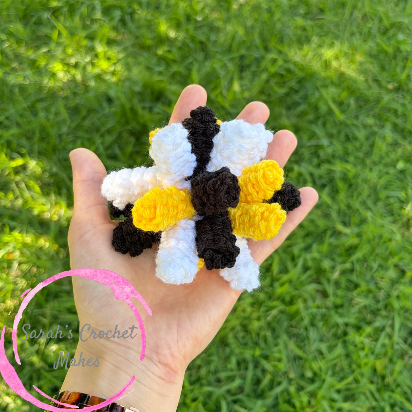 Black/White/Yellow Popper Hair Clips (ADD 2 FOR PIGGIES)
