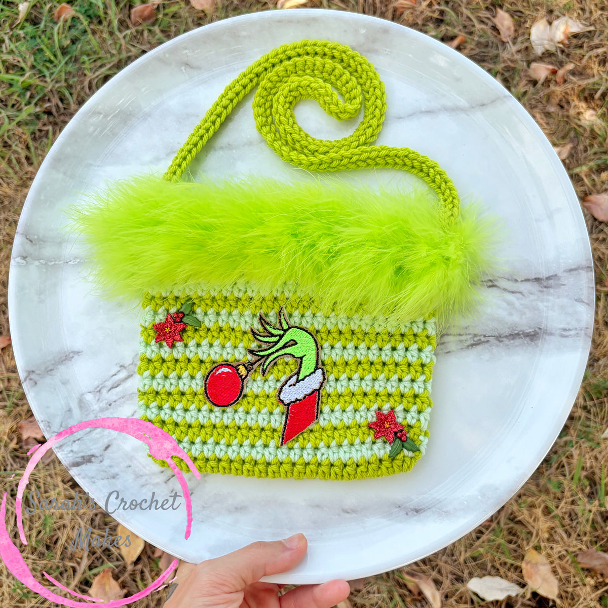 Green Fur Purse
