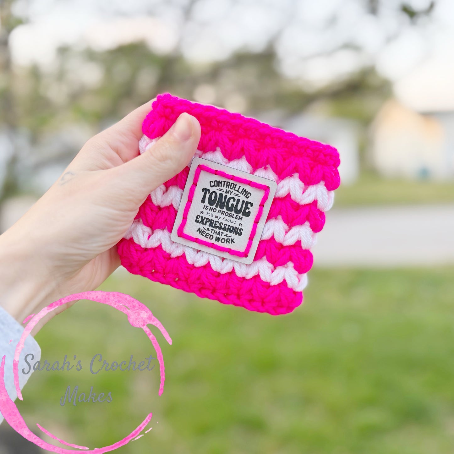 Pink/White Drink Sleeve
