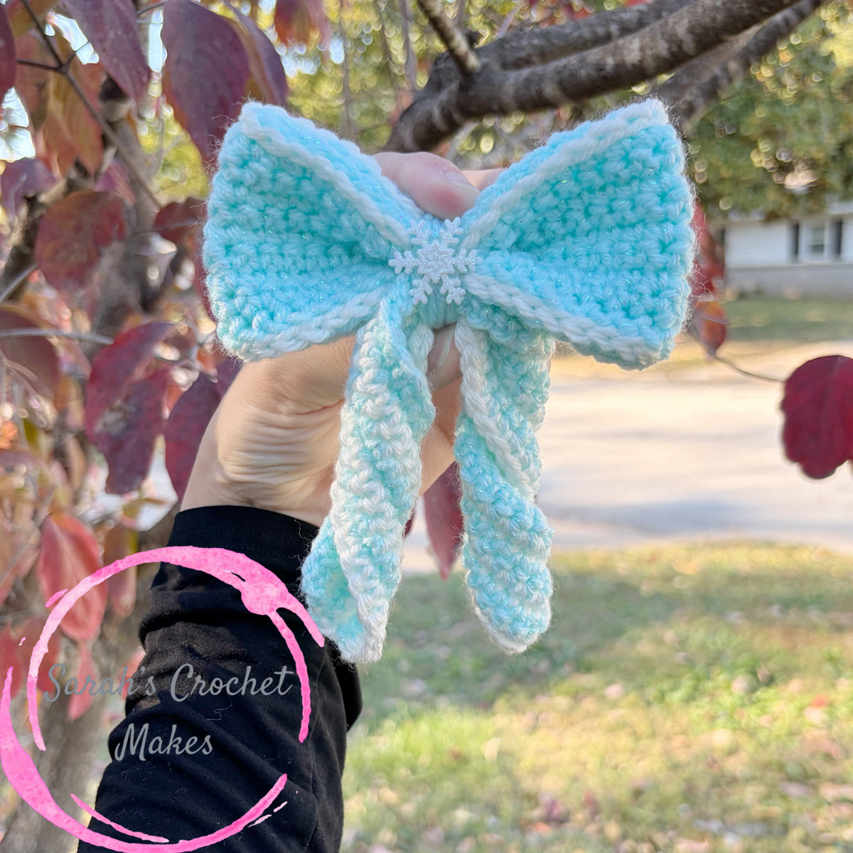 4" Sparkle Blue Snowflake Sailor Bow