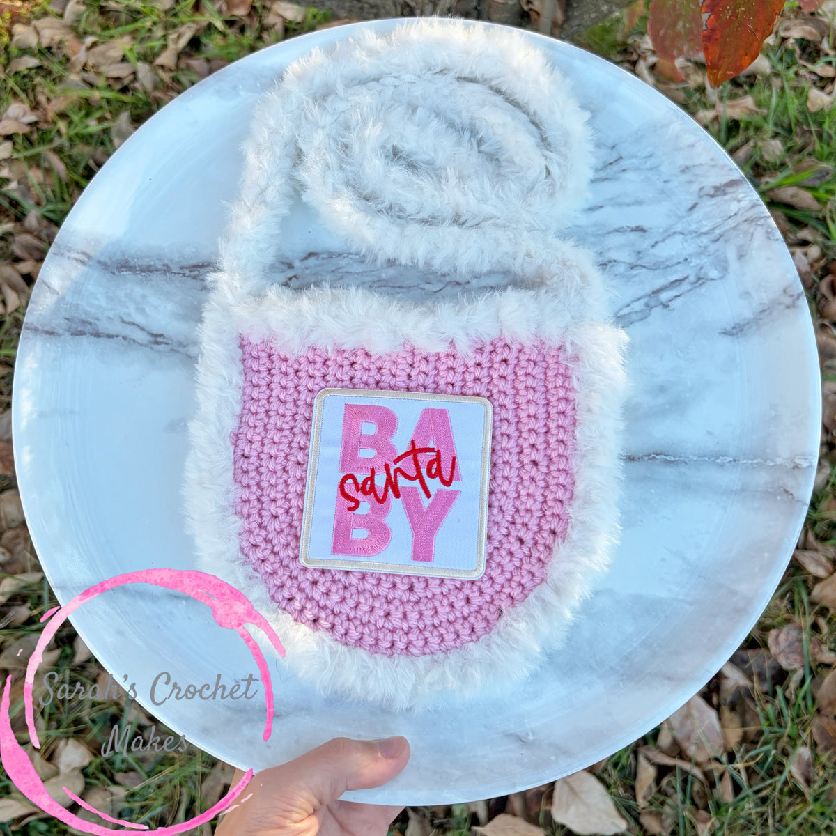 Pink Christmas Fuzzy Purse, Santa Baby