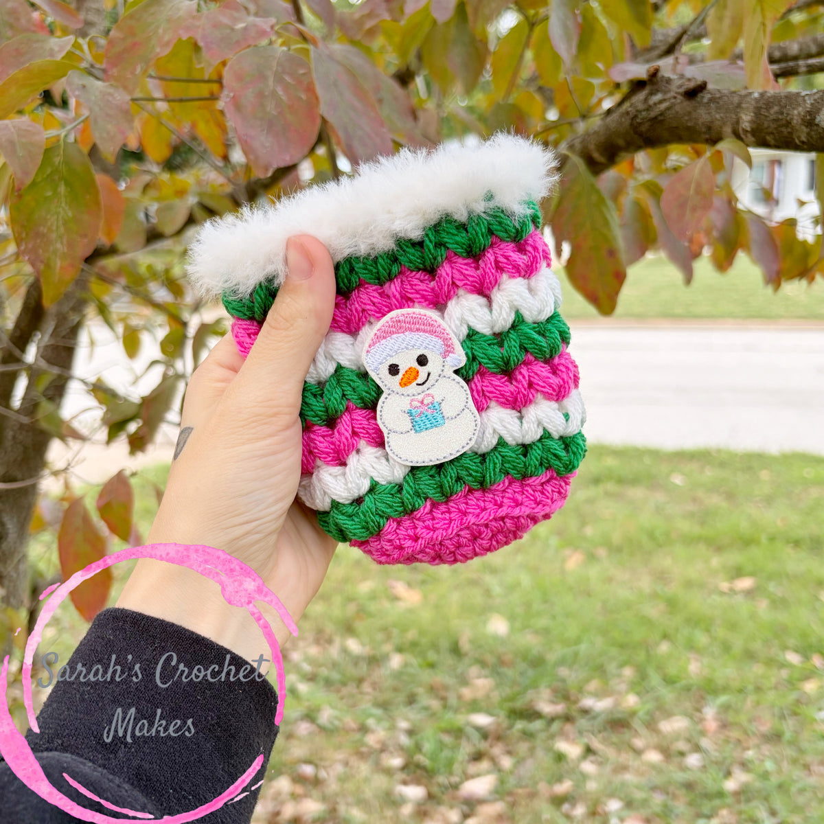 Pink Christmas, Snowman Cozy (MEDIUM)