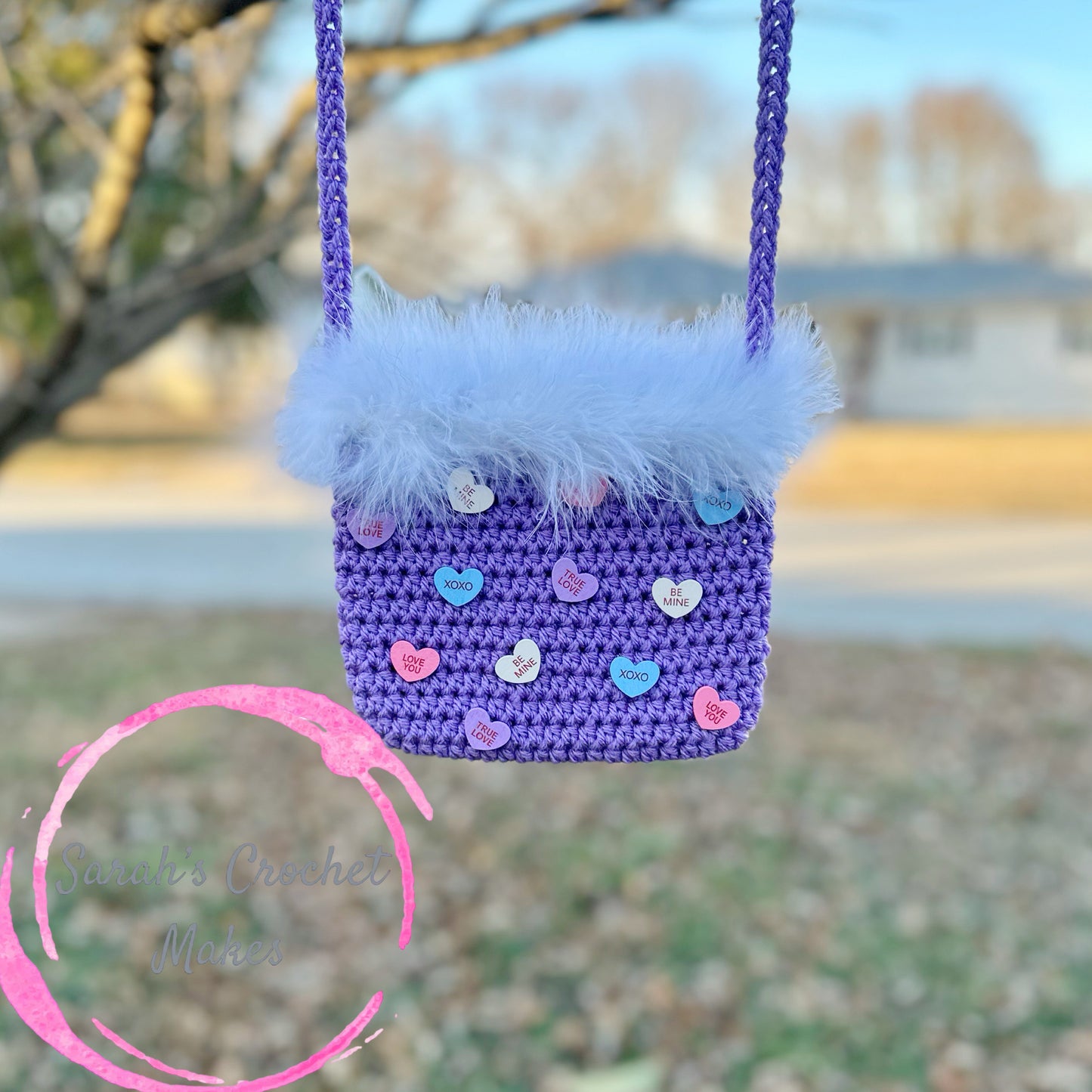 Purple Conversation Heart Purse