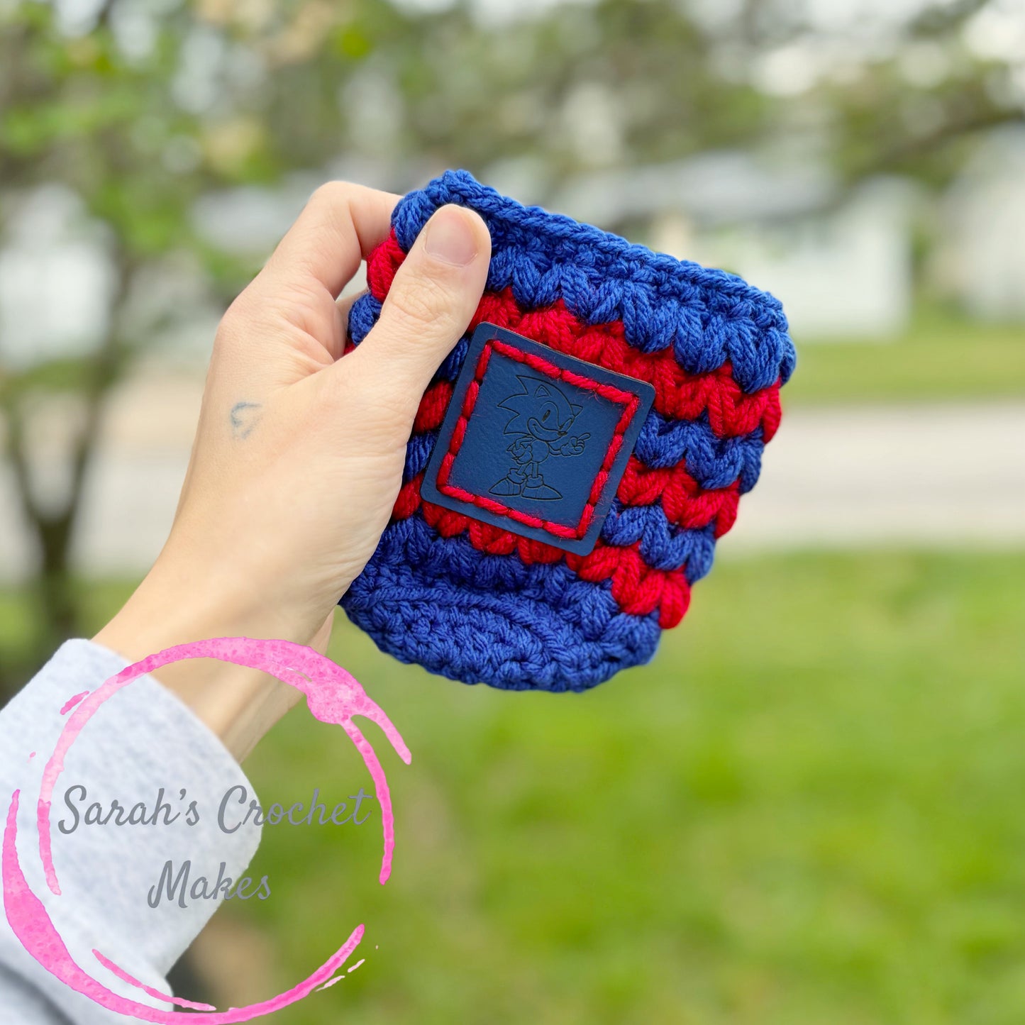 Blue Hedgehog Drink Cozy - Medium