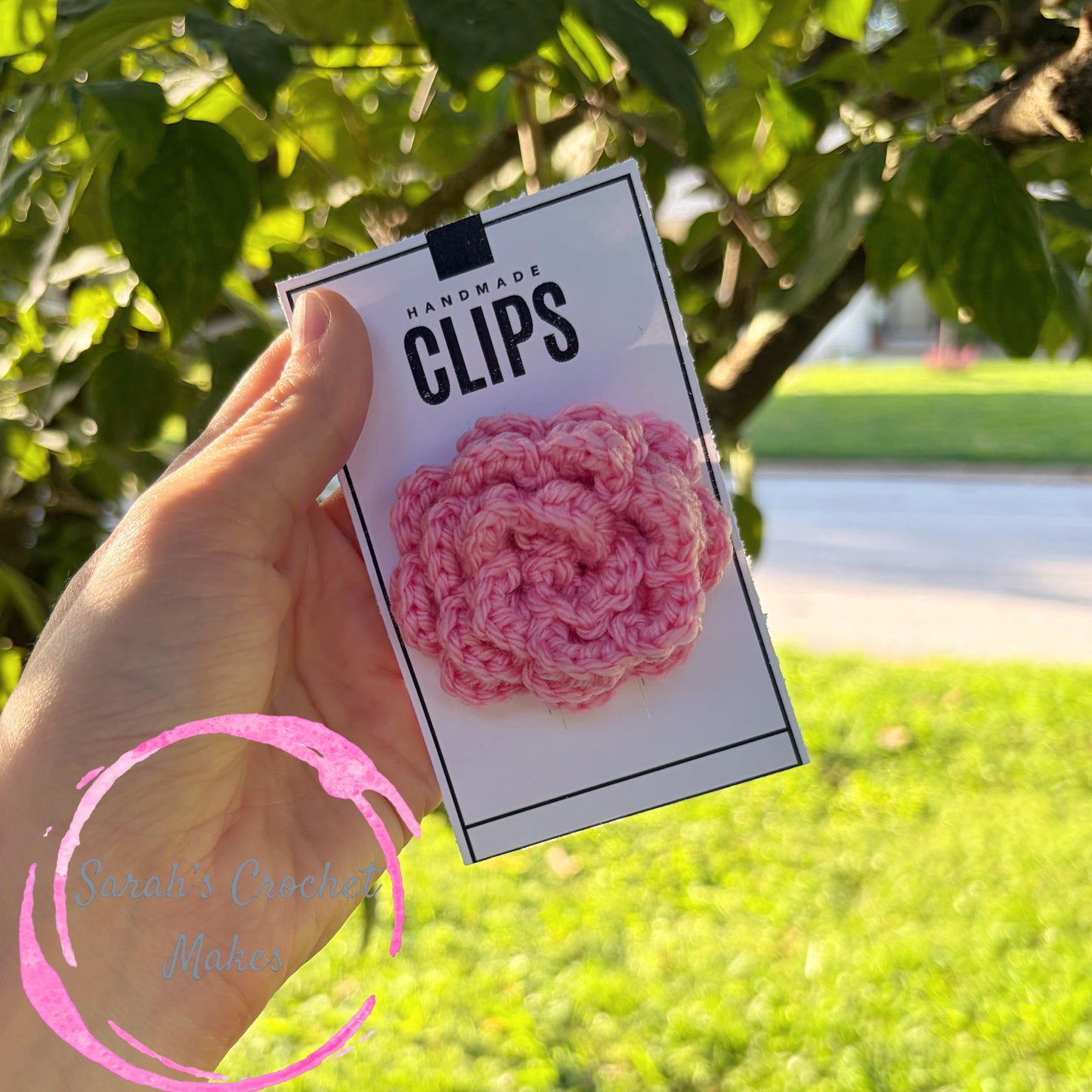 Pink Rose Hair Clips (ADD 2 FOR PIGGIES)