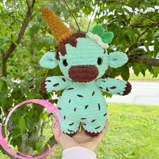 Mint Chocolate Ice Cream Cow Plushie