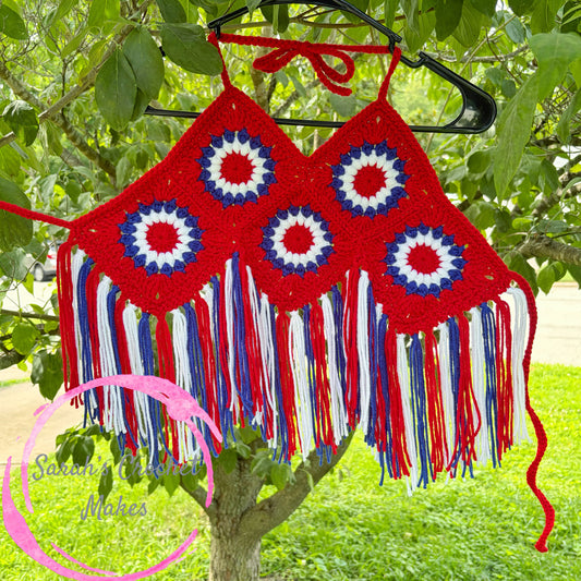 Fourth of July Fringe Halter Top