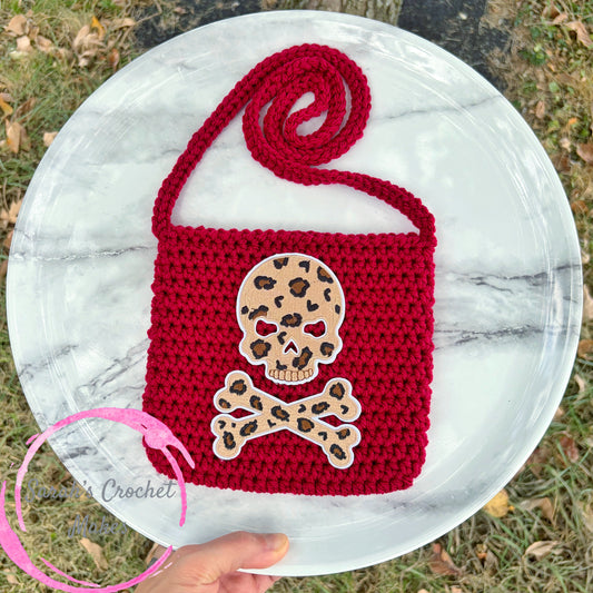 Cheetah Skull & Crossbones Purse