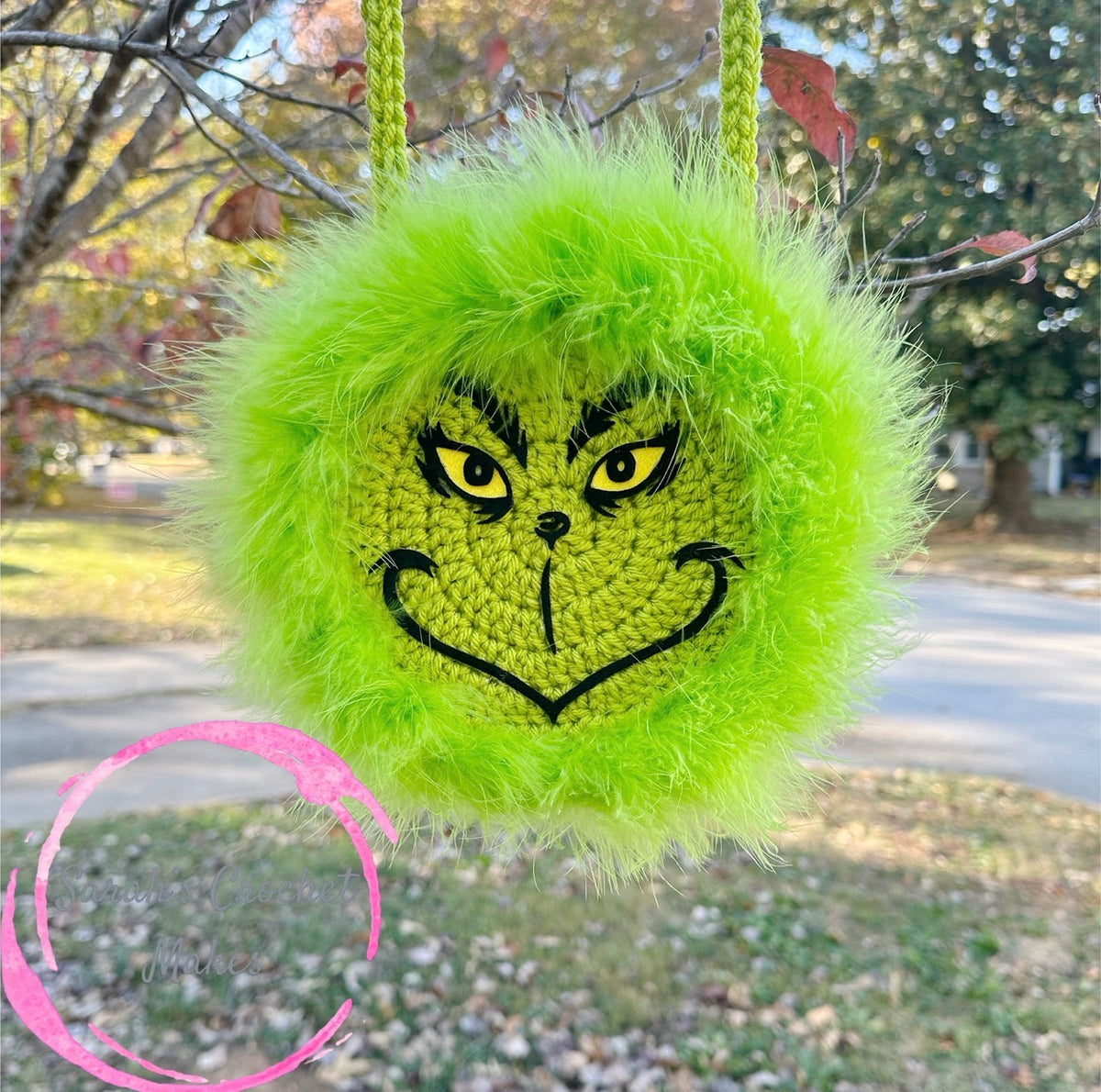 Green Face & Fur Purse