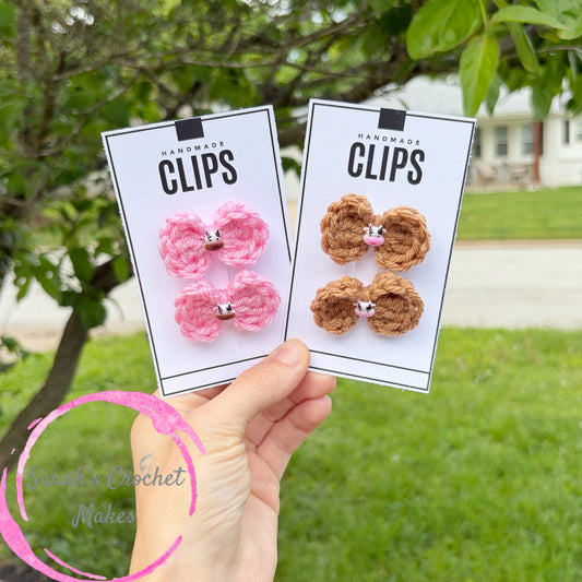 Cow Mini Bows (on clips)