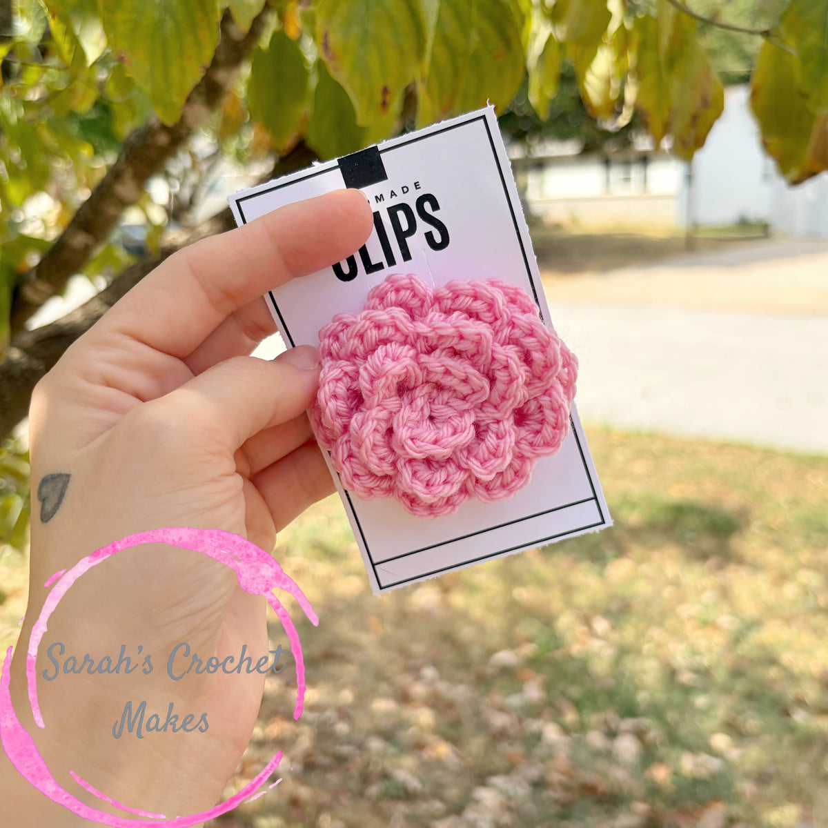 Pink Rose Hair Clip