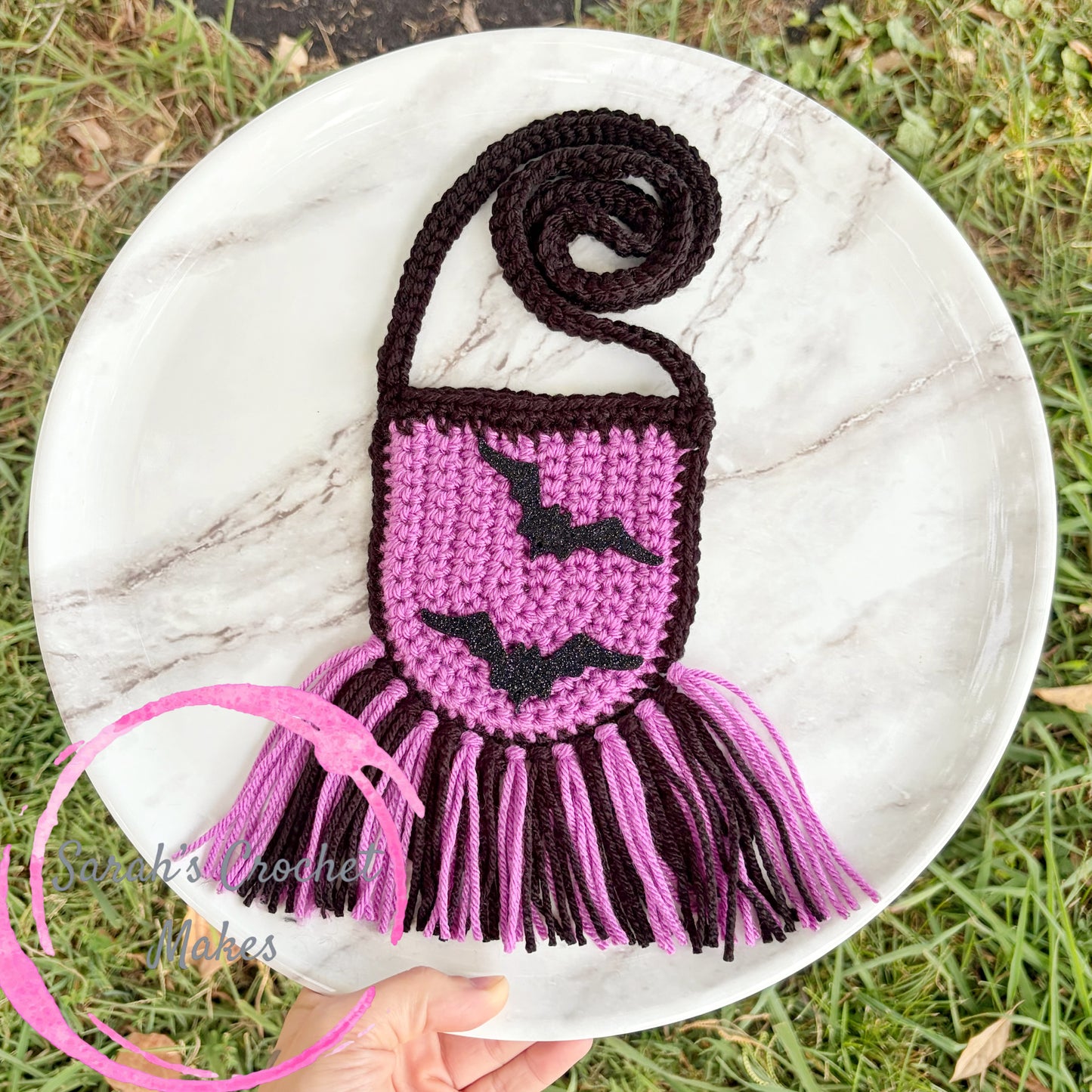 Purple Boho Bat Purse