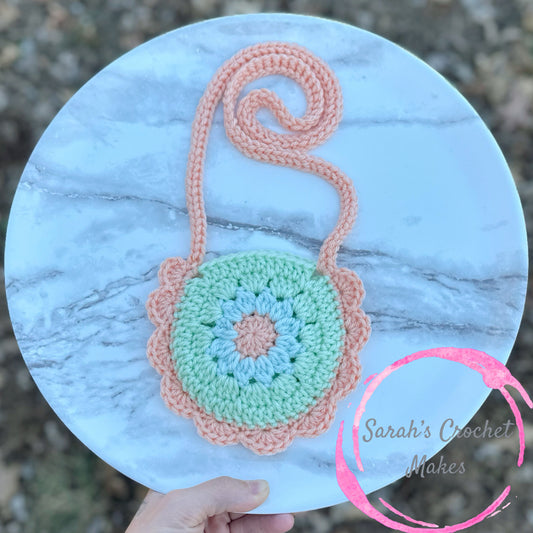 Blue/Mint/Peach Flower Purse