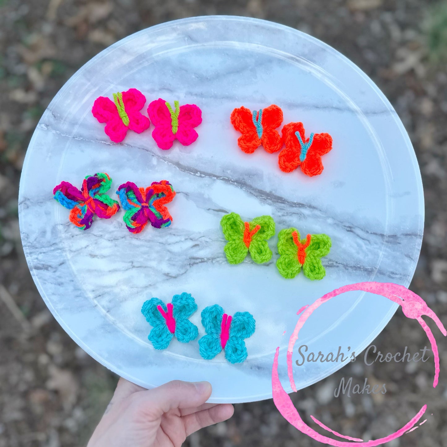 Neon Mini Butterfly Piggie Clips