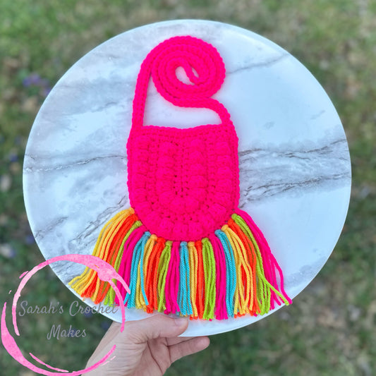 Neon Pink Boho Purse