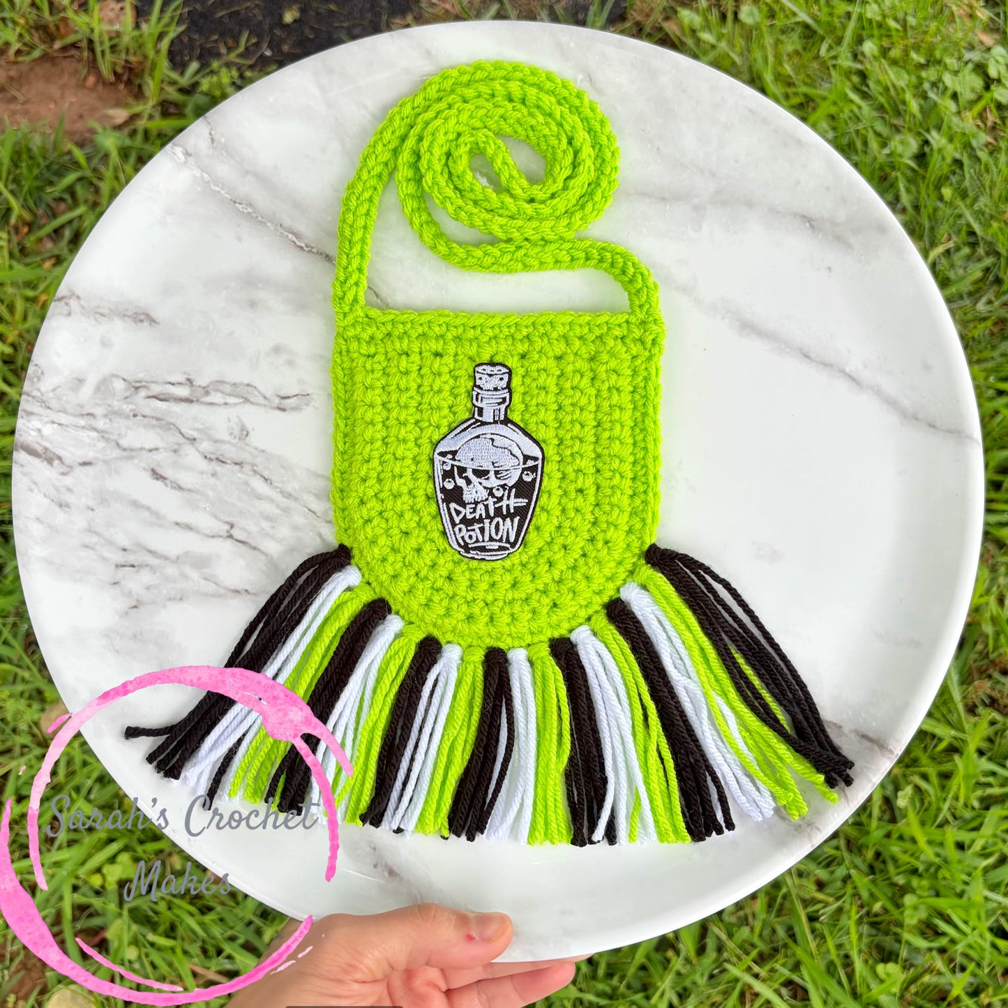 Neon Green Death Potion Boho Purse