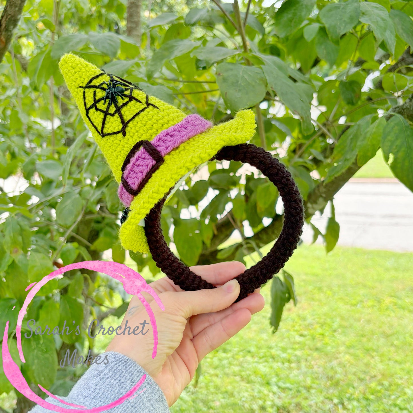 Green Witch Hat Headband (Fits 3+ through Adult)