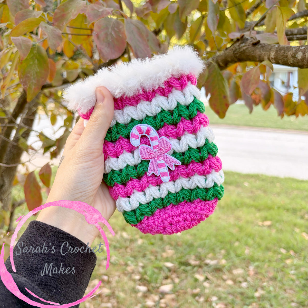 Pink Christmas, Candy Cane Cozy (LARGE)