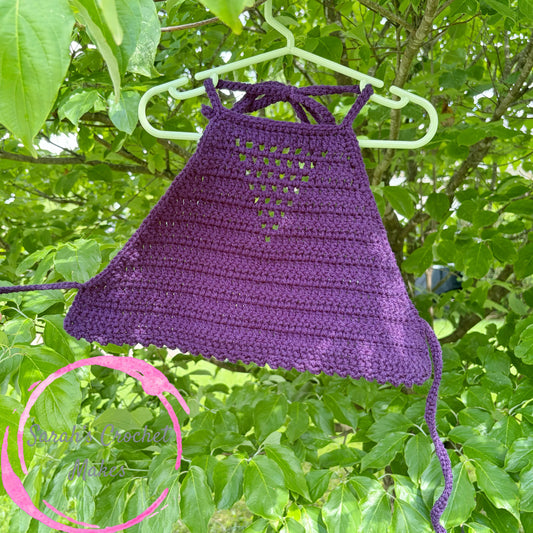 Eggplant Purple Open Back Halter Top
