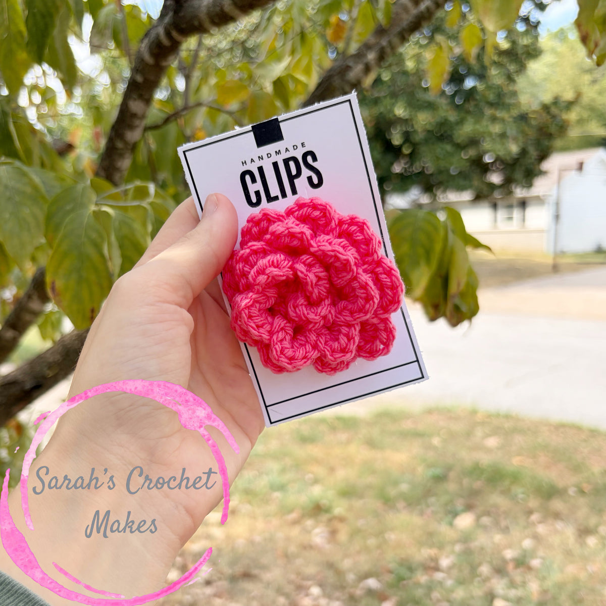 Coral Pink Rose Hair Clip