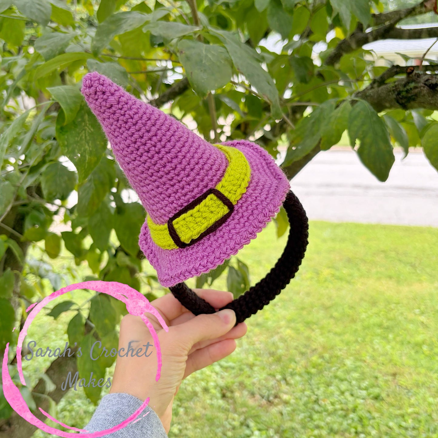 Purple Witch Hat Headband (Fits 3+ through Adult)