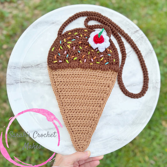 Chocolate Ice Cream Cone Purse