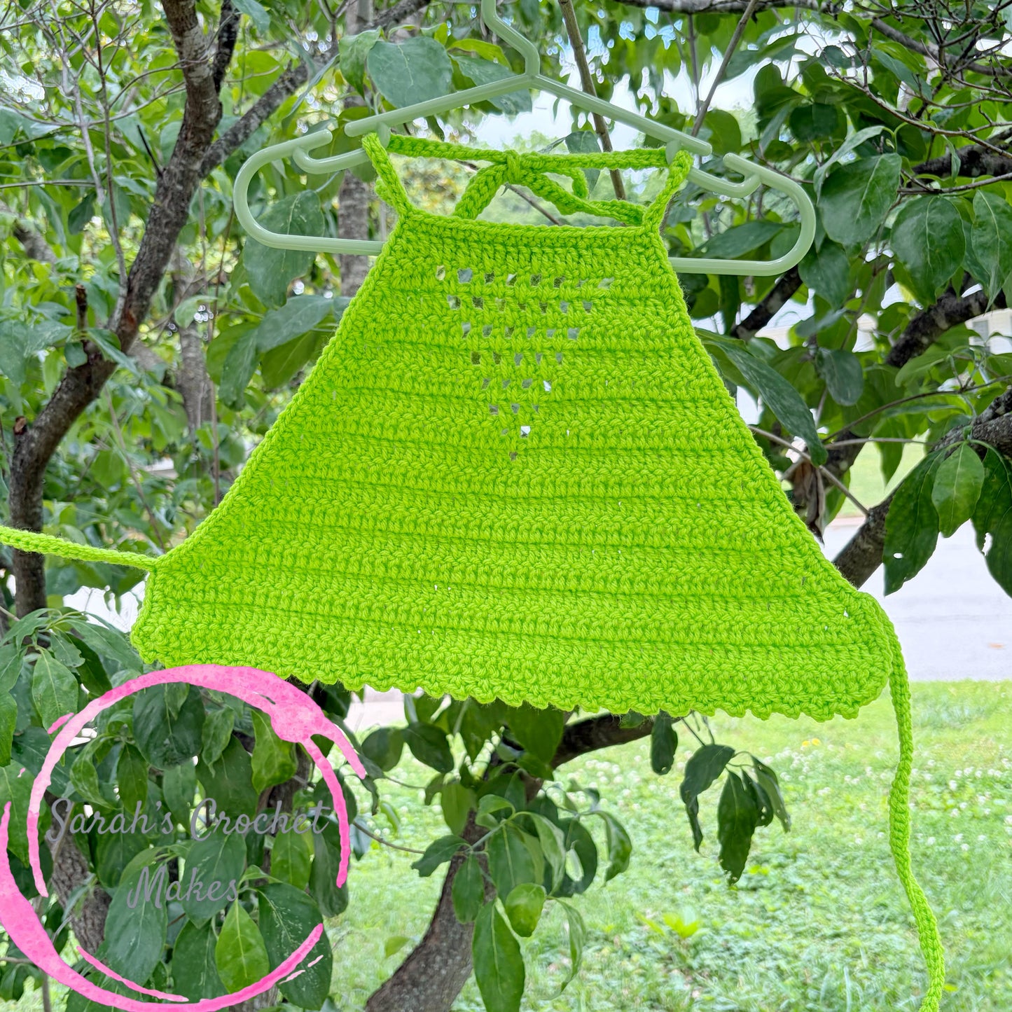 Lime Green Open Back Halter Top