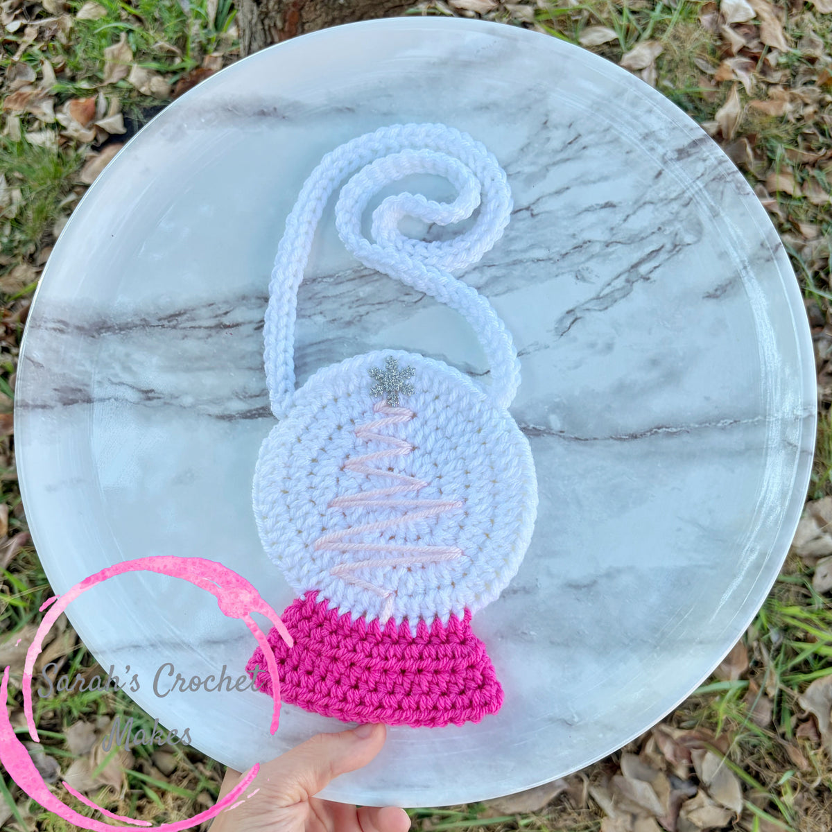 Pink Christmas Snow Globe (TODDLER STRAP)