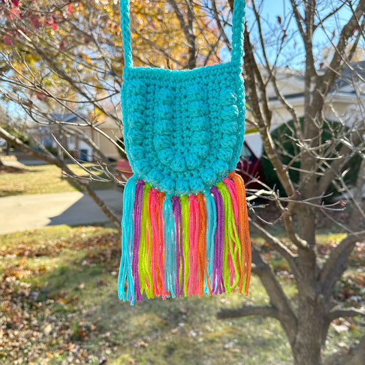 Turquoise Rainbow Boho Purse