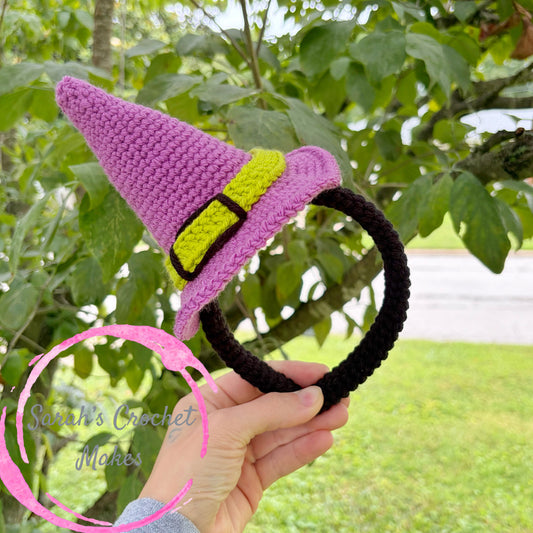 Purple Witch Hat Headband (Fits 3+ through Adult)