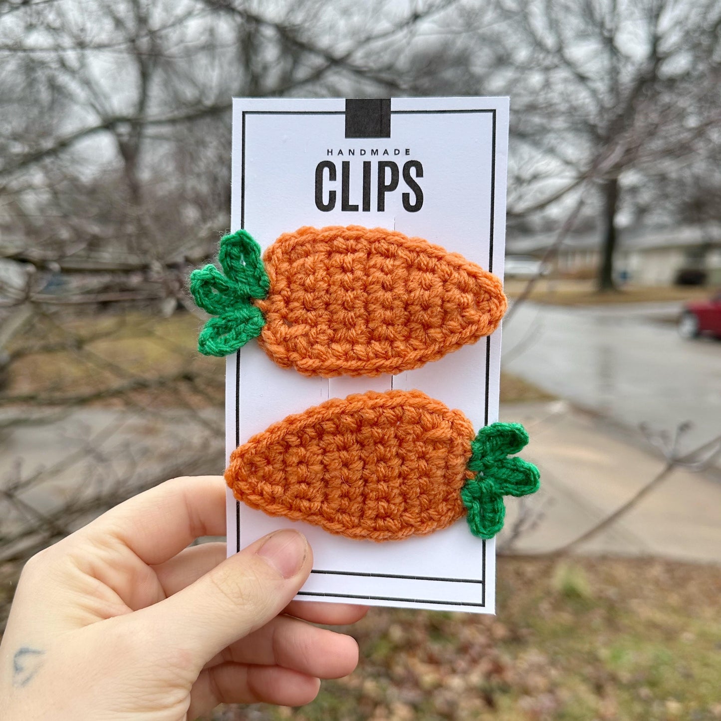 3.5" Carrot Hair Clips, Piggies