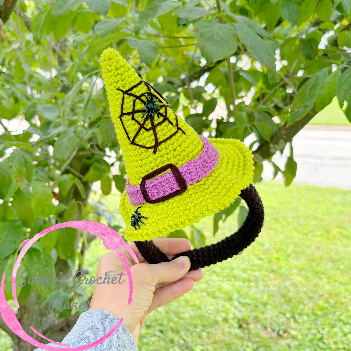 Green Witch Hat Headband (Fits 3+ through Adult)