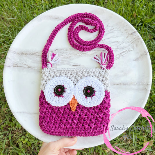 Purple/Grey Owl Purse
