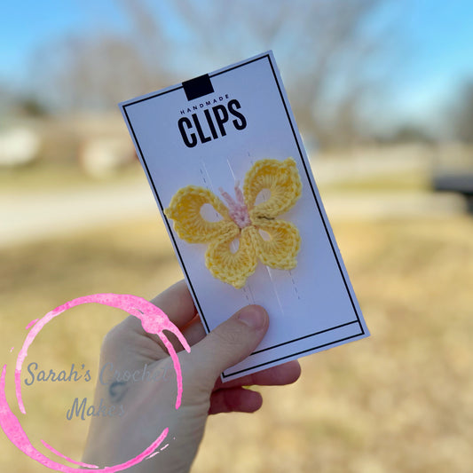 Yellow Butterfly Single Hair Clip (ADD 2 FOR PIGGIES)