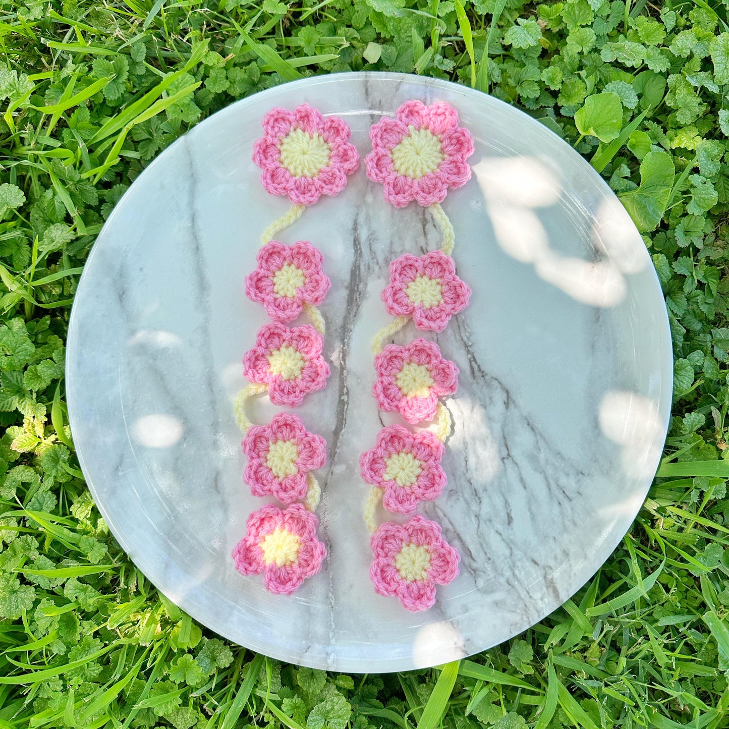 Flower Hair Braid-Ins, Single Strand (add 2 to cart for piggies)