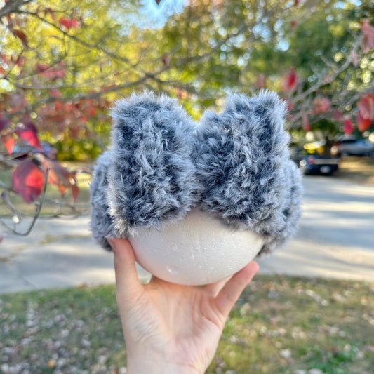 Grey Fur Bow Wrap