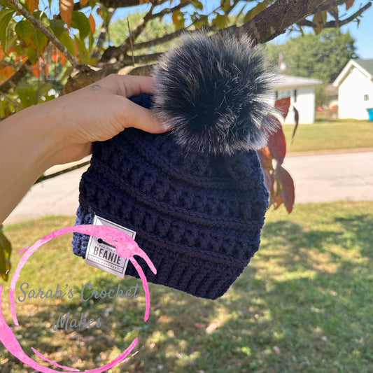 Navy Beanie, 12 months - 3 years old