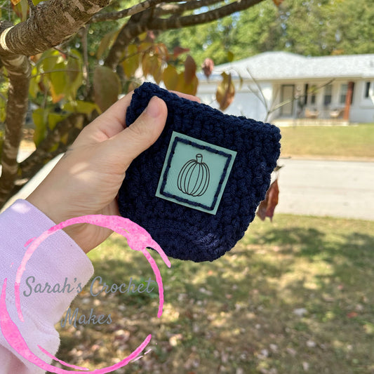 Navy Pumpkin Cozy, Medium