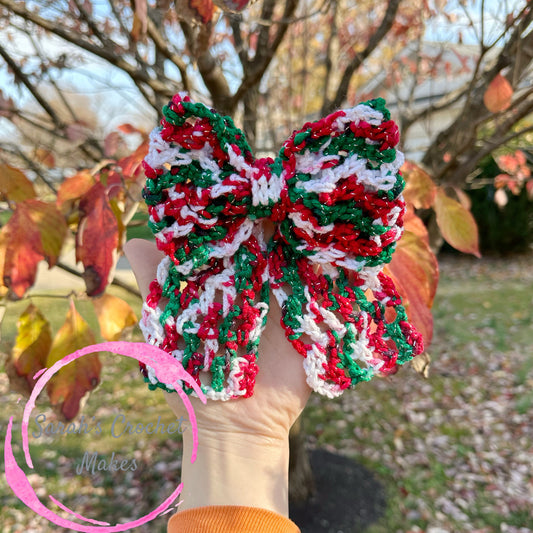 Multi-Colored Christmas Sparkle Mesh Bow