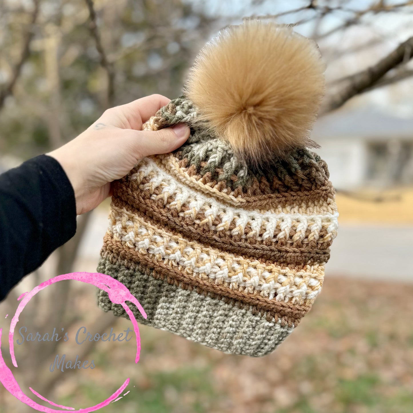 Brown Multicolor Slouchy Beanie, 3/10 years