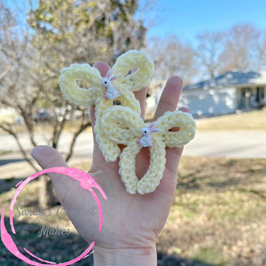 Lemon Handtied Bunny Piggie Bows