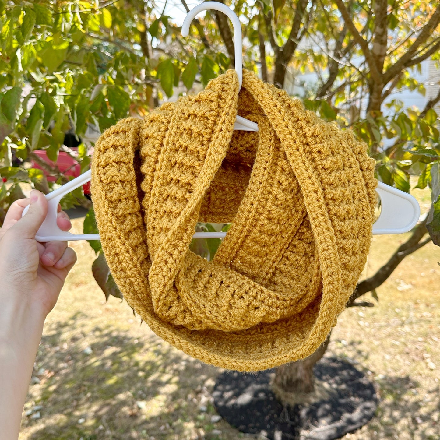 Womens Mustard Infinity Scarf