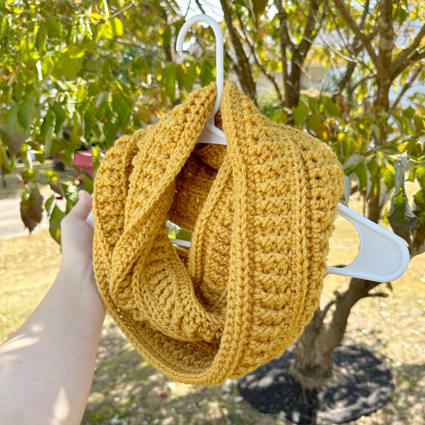 Womens Mustard Infinity Scarf